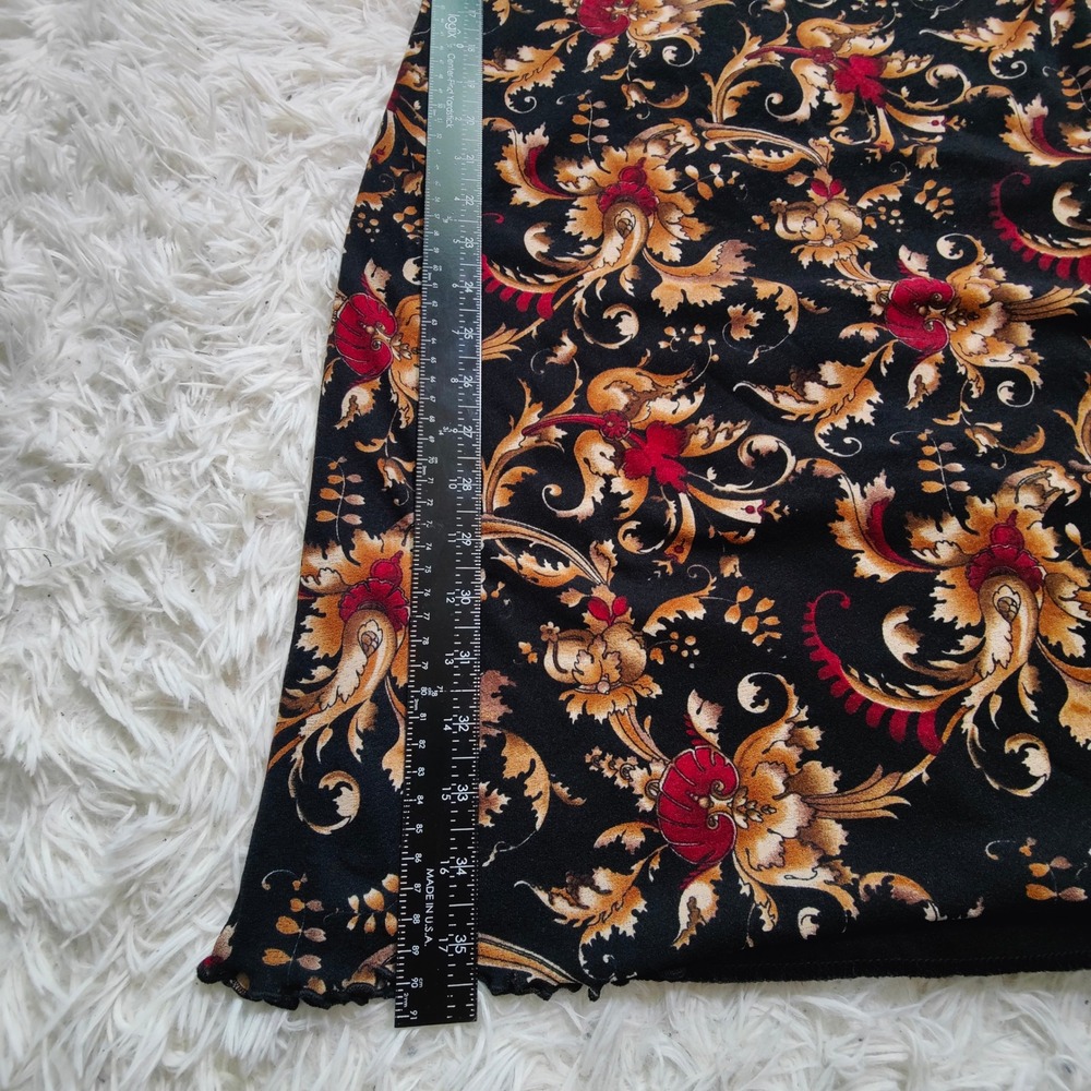 Savvy Baroque Floral Bell Sleeve Dress Grunge Whimsigoth Boho Fairycore Y2K‎ L - Picture 11 of 12